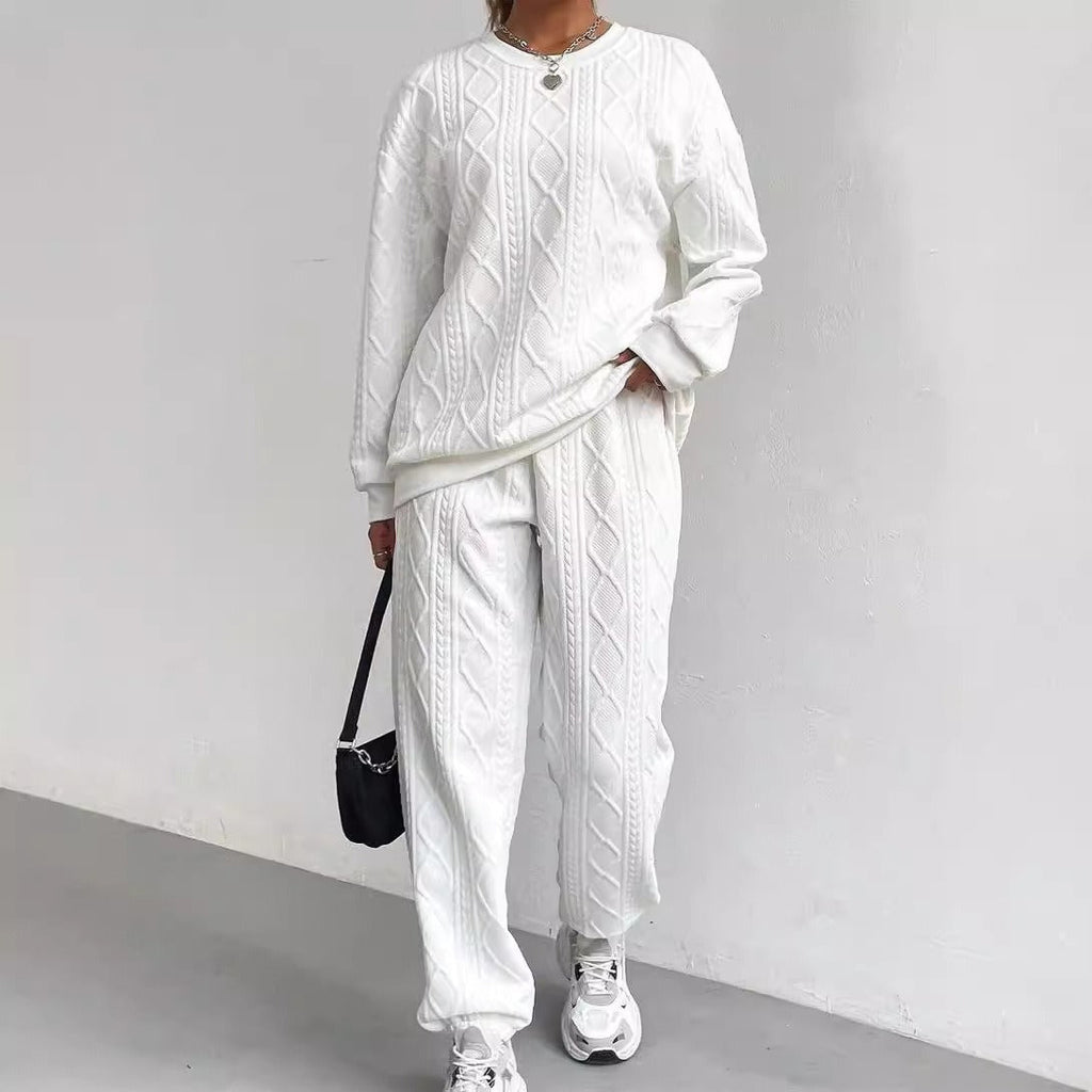 Women's Cozy Textured Knit Loungewear Set