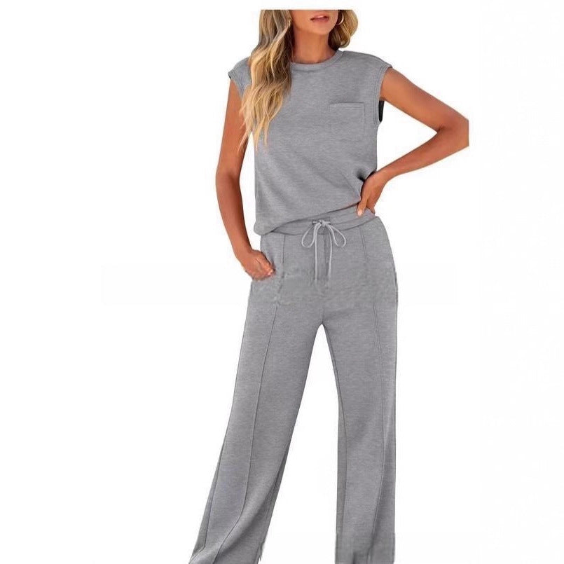 Women's Comfortable Lounge Set with Wide Cut and Fashionable Details