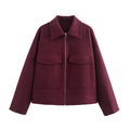 Women's Cropped Utility Jacket with Large Pockets and Modern Cut