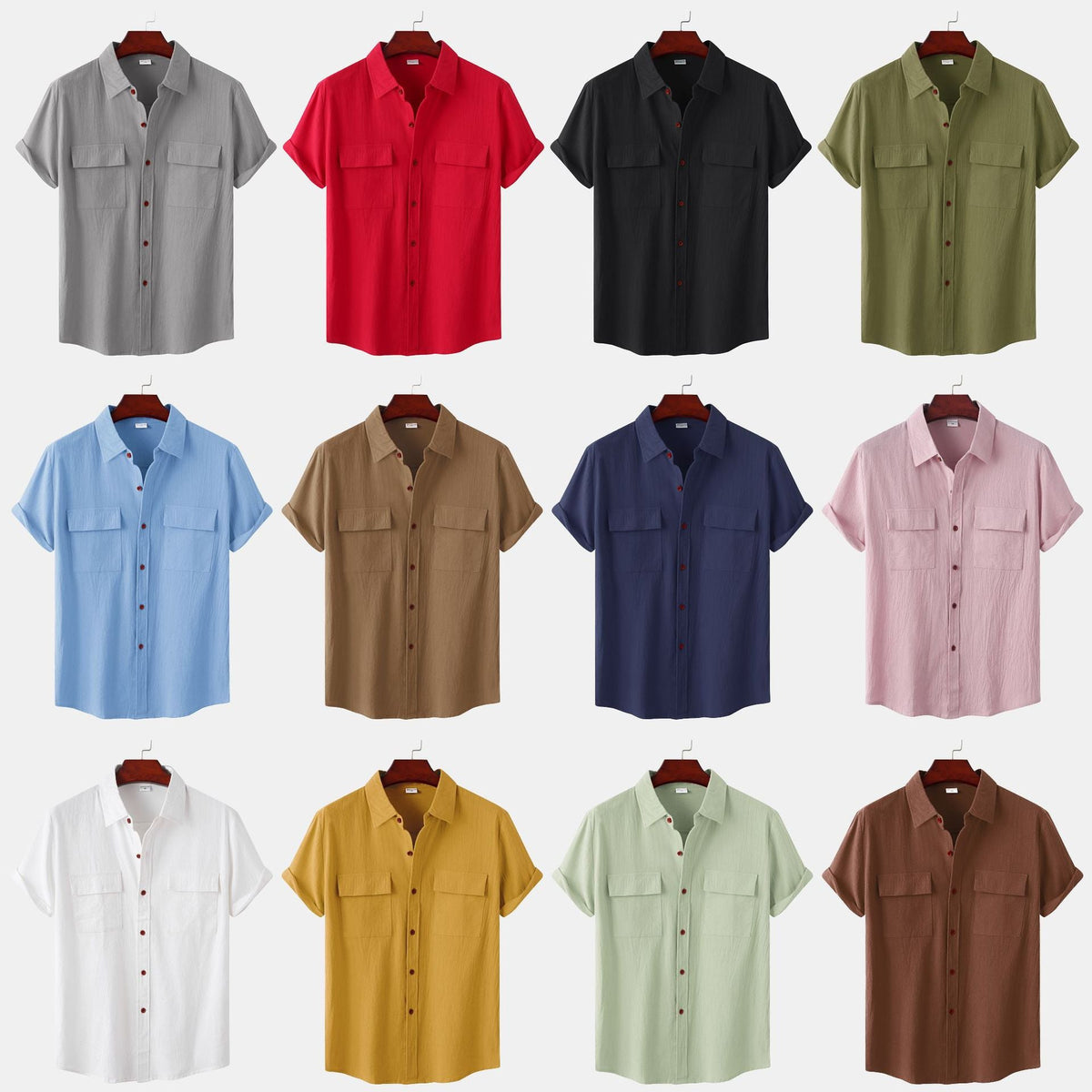 Women's Short-Sleeve Shirt with Practical Chest Pockets and Casual Structure
