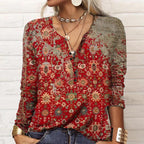 Women's Long-Sleeve Casual Shirt with Playful Pattern