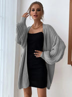 Women's Chunky Knit Cardigan with Voluminous Sleeves
