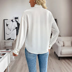Women's Blouse with Sparkling Sequins and Elegant Collar
