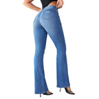 Women's Flared Jeans with Distressed Details