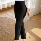 Women's Elegant Suit Pants with High Waist and Slim Leg