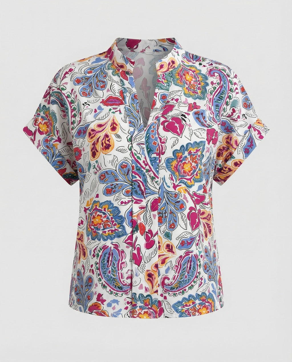 Women's Blouse with Floral Design and Airy Sleeves