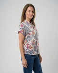 Women's Blouse with Floral Design and Airy Sleeves