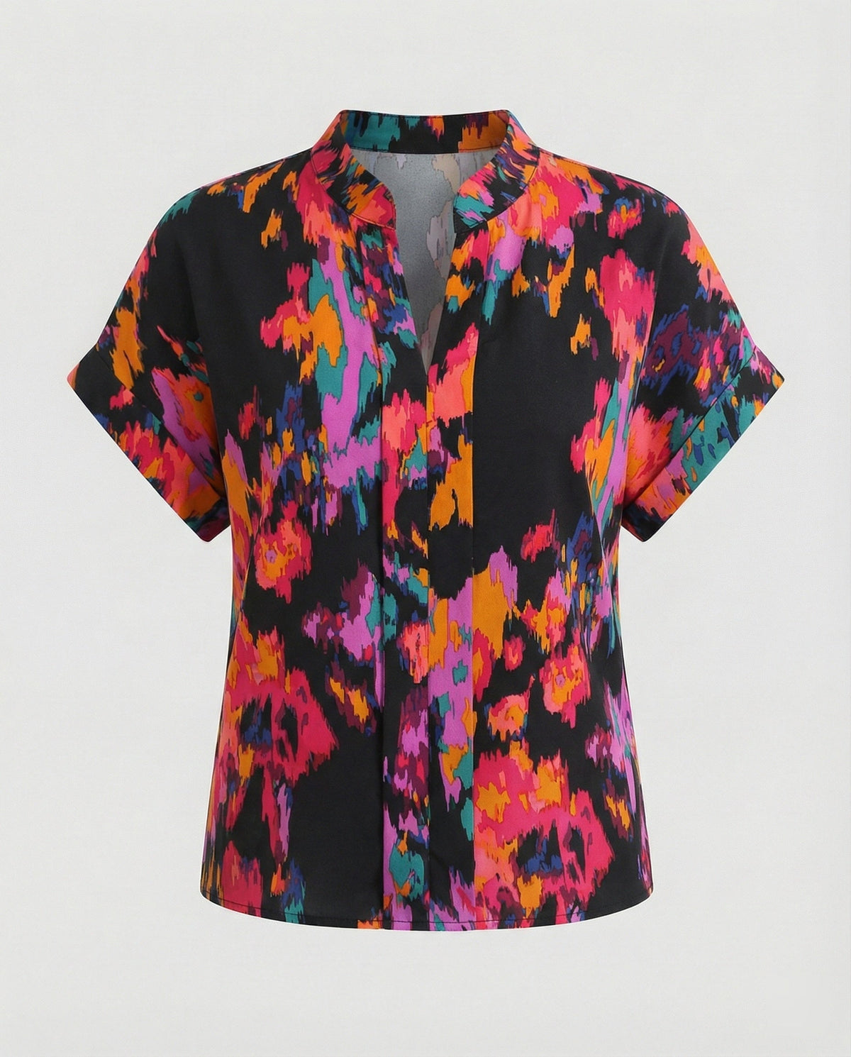 Women's Blouse with Floral Design and Airy Sleeves
