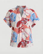 Women's Blouse with Floral Design and Airy Sleeves