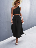 Women's Airy Summer Top and Wide Midi Skirt