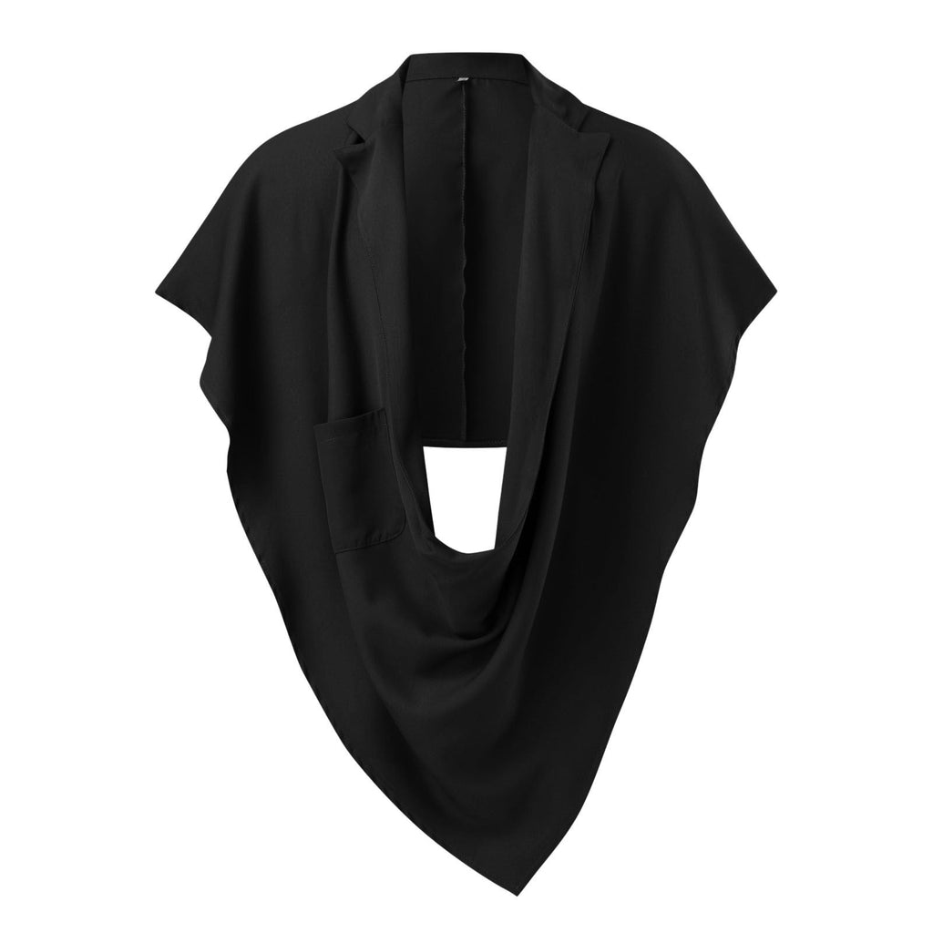 Women's Elegant Oversize Cape Jacket with Practical Pocket Design