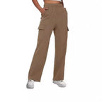 Women's Wide-Leg Cargo Pants with Side Pockets