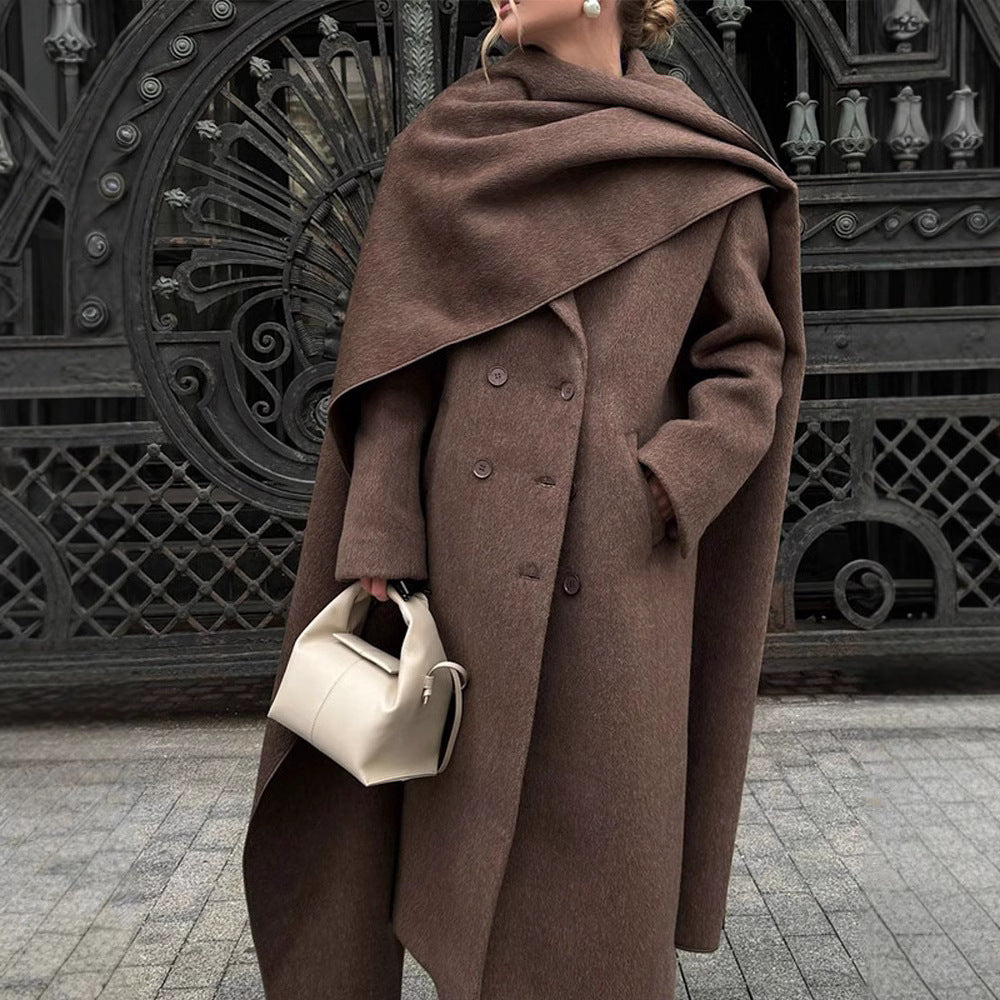Elegant Cape Coat with Double-Lined Design