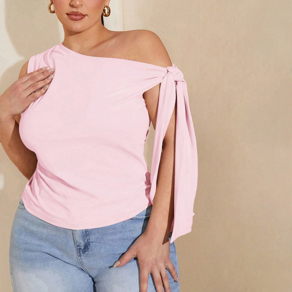 Women's Asymmetrical Tie-Front Top