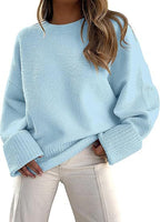 Women's Fluffy Oversized Pullover with Wide Cuffs
