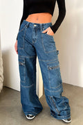 Women's Cargo Jeans with Wide Cut