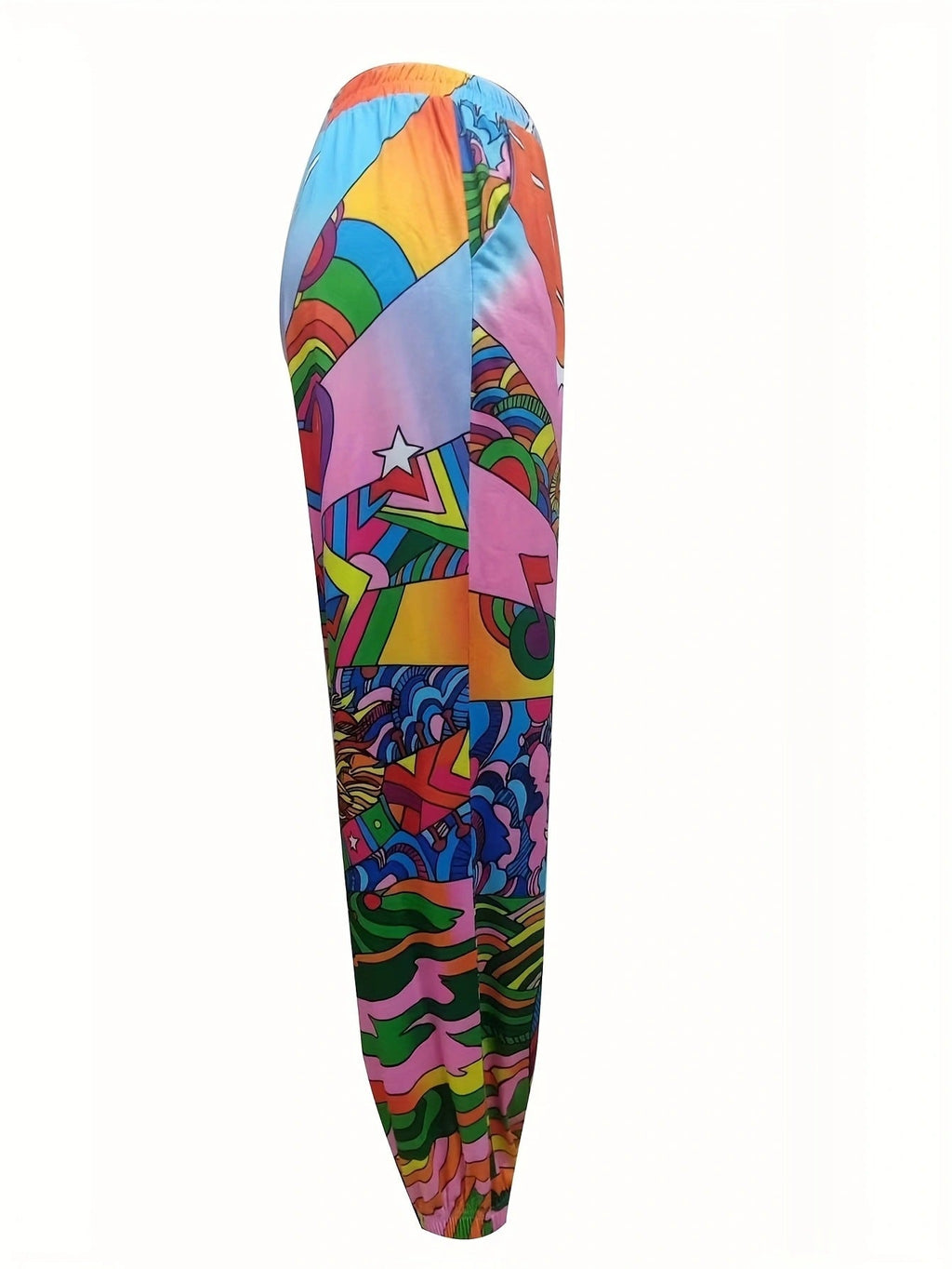 Women's Casual Graphic Print Pants with Elastic Waist