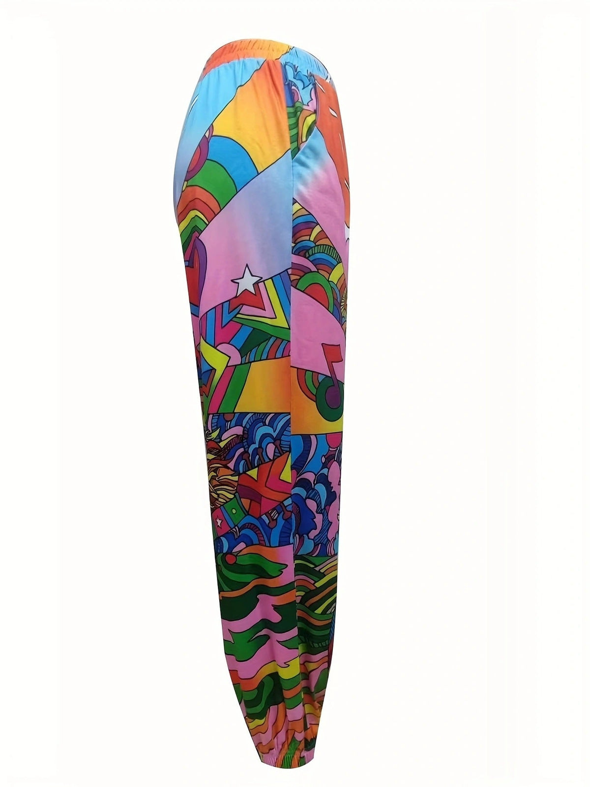 Women's Casual Graphic Print Pants with Elastic Waist