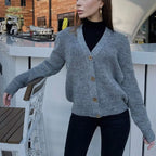 Women's Chunky Knit Cardigan with Buttons