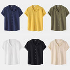 Women's Short-Sleeve Shirt with Practical Chest Pocket and Casual Cut