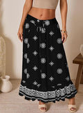 Women's Jumpsuit with Floral Print and Elastic Waist