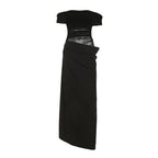 Elegant Slim-Fit Evening Dress with Sheer Inserts