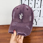 Men's Distressed Denim Adjustable Baseball Cap