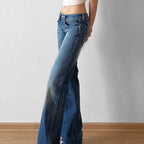 Women's High-Waisted Distressed Flared Jeans