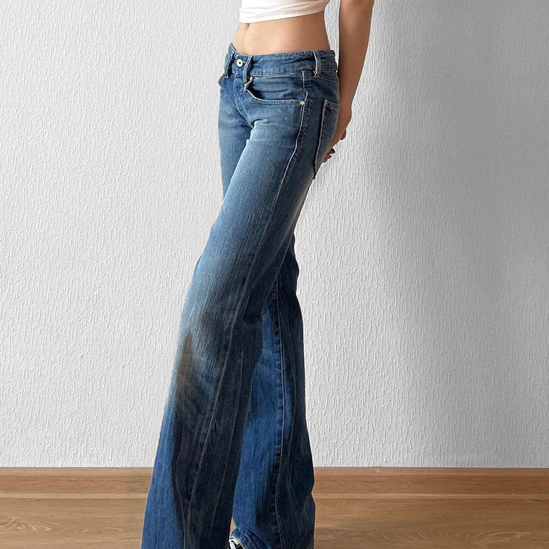 Women's High-Waisted Distressed Flared Jeans