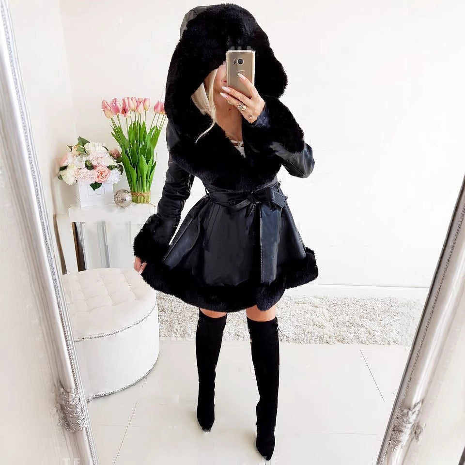 Elegant Parka with Faux Fur Collar and Pockets