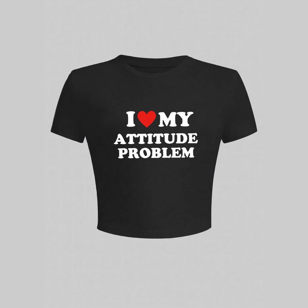 Women's Crop T-Shirt with Humorous Slogan