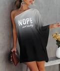 Women's Asymmetrical Mini Dress with Graphic Print