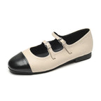 Women's Double-Strap Metallic Ballet Flats