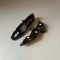 Women's Ballet Flats with Floral Embellishments and Patent Finish
