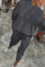 Casual Sweat Outfit with Decorative Cord Detail