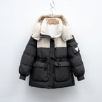 Women's Fashionable Winter Jacket with Functional Pockets and Large Hood