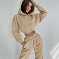 Women's Cropped Hoodie Loungewear Set