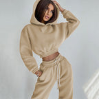 Women's Cropped Hoodie Loungewear Set