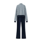 Women's Bouclé Blouson and High-Waist Flare Pants Set