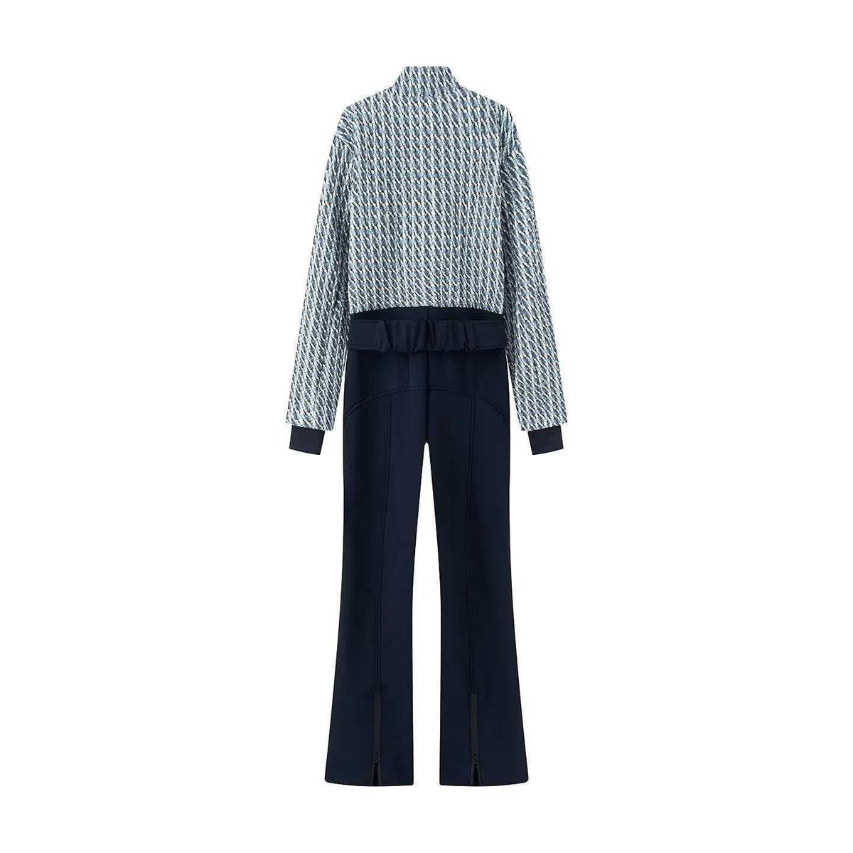 Women's Bouclé Blouson and High-Waist Flare Pants Set