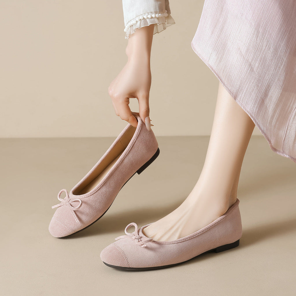 Women's Ballet Flats with Elegant Bow and Soft Lining