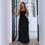 Women's Maxi Skirt with Elastic Waist and Flowy Cut