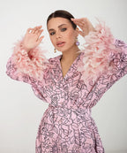 Women's Fashionable Blazer Set with Floral Accents
