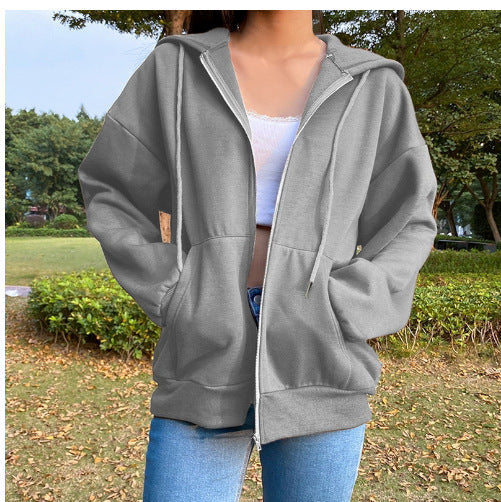 Women's Comfortable Hooded Jacket with Pockets