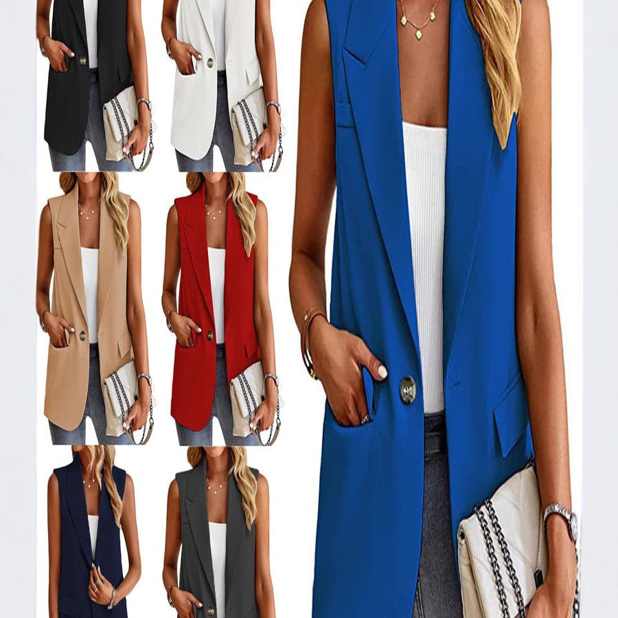 Women's Sleeveless Blazer Jacket