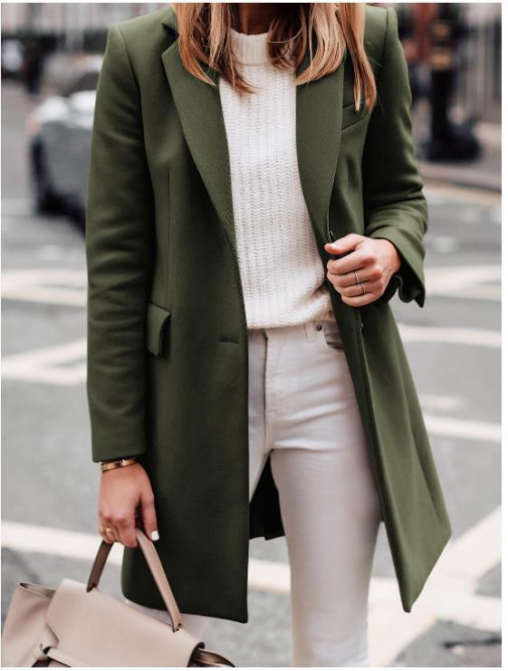 Women's Elegant, Tailored Coat in High-Quality Fabric