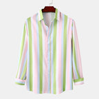 Long-Sleeve Blouse with Fresh Stripe Look