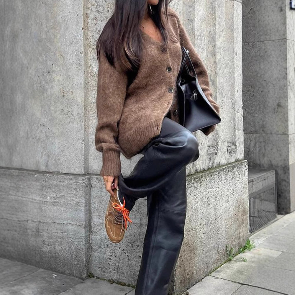 Women's Soft Knit Button-Front Cardigan