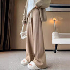 Women's Comfortable High-Waisted Knit Pants with Drawstring