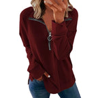 Women's Casual Pullover with Stylish Zipper
